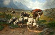 unknow artist Schafherde mit Esel und Schafer auf einer Hochebene USA oil painting artist